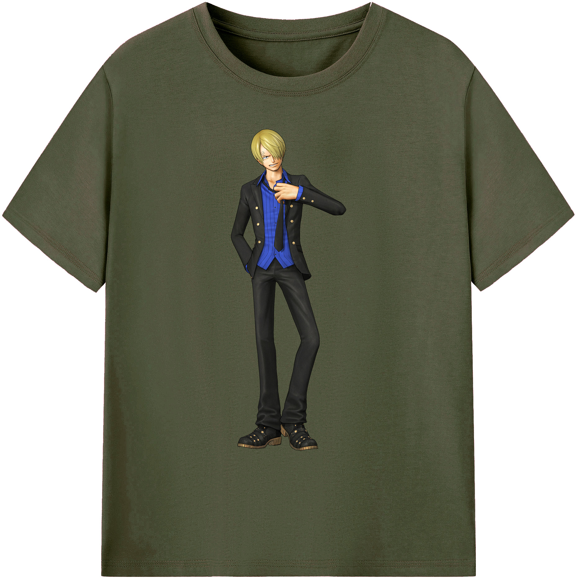 （画像用） ワンピース サンジ ONE PIECE Sanji 綿100％ メンズ半袖Tシャツ｜肌触りやわらか＆通気性